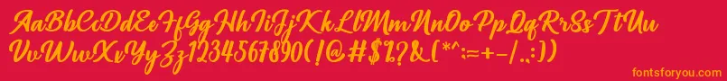 Richardine Font – Orange Fonts on Red Background