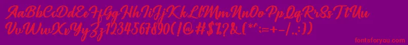 Richardine Font – Red Fonts on Purple Background