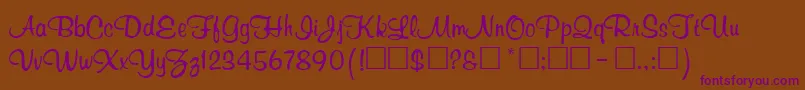 richardm Font – Purple Fonts on Brown Background