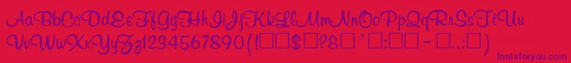 richardm Font – Purple Fonts on Red Background