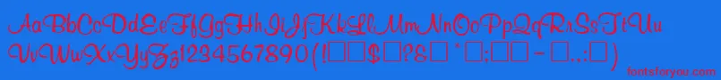 richardm Font – Red Fonts on Blue Background