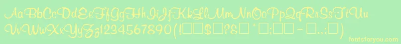 richardm Font – Yellow Fonts on Green Background