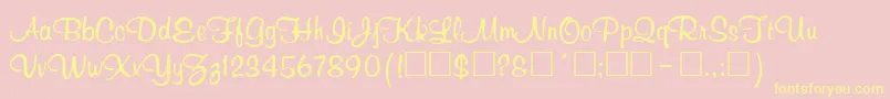 richardm Font – Yellow Fonts on Pink Background