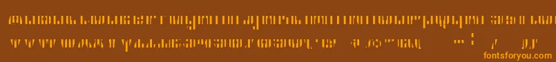 Czcionka Cfb1AmericanPatriotSpangle2BoldItalic – pomarańczowe czcionki na brązowym tle