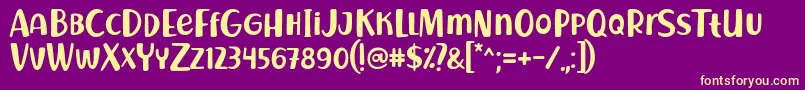 Richela Kids Font by Keithzo 7NTypes Font – Yellow Fonts on Purple Background