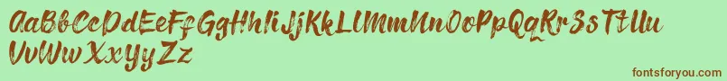 Richie Brusher Font – Brown Fonts on Green Background