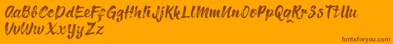 Richie Brusher Font – Brown Fonts on Orange Background