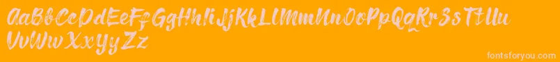 Richie Brusher Font – Pink Fonts on Orange Background