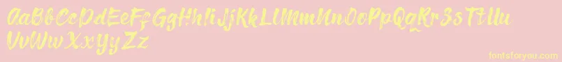 Richie Brusher Font – Yellow Fonts on Pink Background
