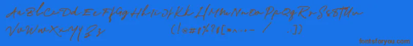 Richland Font – Brown Fonts on Blue Background