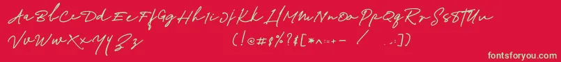 フォントRichland – 赤い背景に緑の文字