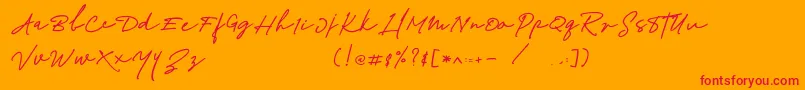 Fonte Richland – fontes vermelhas em um fundo laranja