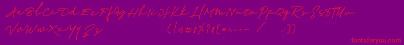 Richland-Schriftart – Rote Schriften auf violettem Hintergrund