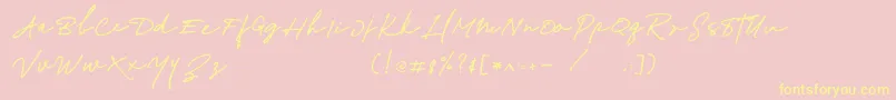 Richland Font – Yellow Fonts on Pink Background