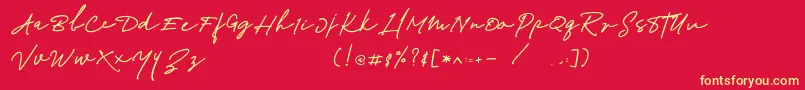 Richland Font – Yellow Fonts on Red Background
