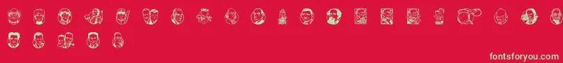 fuente RickGearyHomage – Fuentes Verdes Sobre Fondo Rojo