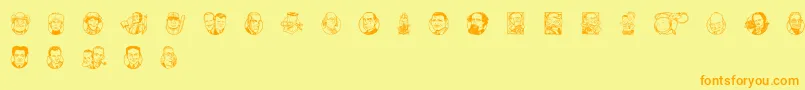 RickGearyHomage Font – Orange Fonts on Yellow Background