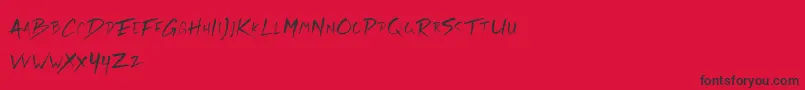 Rickies Free-fontti – mustat fontit punaisella taustalla