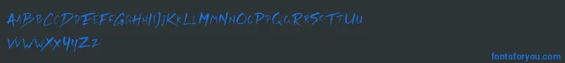 フォントRickies Free – 黒い背景に青い文字