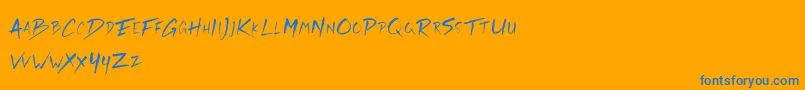 Rickies Free Font – Blue Fonts on Orange Background