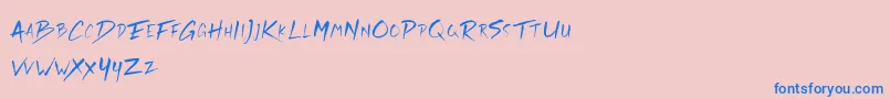 Rickies Free-fontti – siniset fontit vaaleanpunaisella taustalla