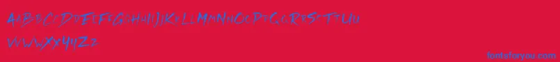 Rickies Free-fontti – siniset fontit punaisella taustalla