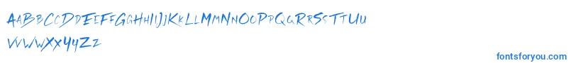 Rickies Free-Schriftart – Blaue Schriften auf weißem Hintergrund