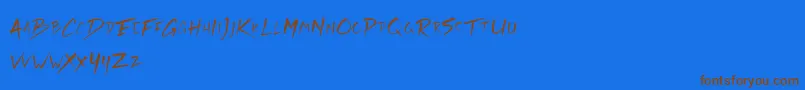 Шрифт Rickies Free – коричневые шрифты на синем фоне