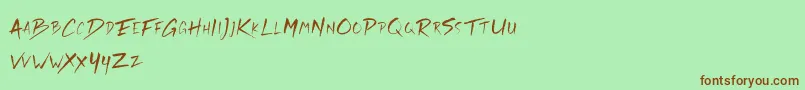 Rickies Free Font – Brown Fonts on Green Background