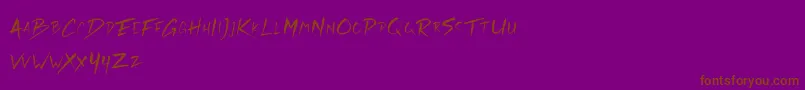 フォントRickies Free – 紫色の背景に茶色のフォント