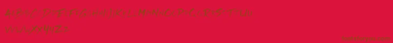 フォントRickies Free – 赤い背景に茶色の文字
