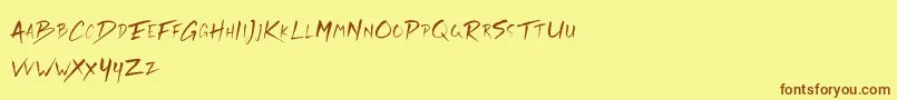 Rickies Free-fontti – ruskeat fontit keltaisella taustalla