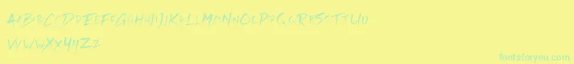 Rickies Free Font – Green Fonts on Yellow Background