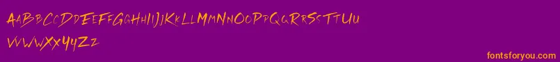 Rickies Free-fontti – oranssit fontit violetilla taustalla