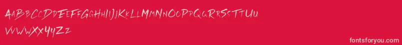 Rickies Free Font – Pink Fonts on Red Background