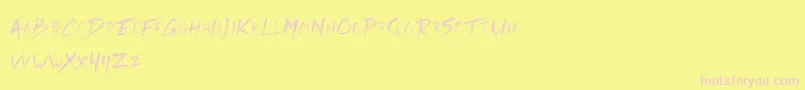 Rickies Free-fontti – vaaleanpunaiset fontit keltaisella taustalla