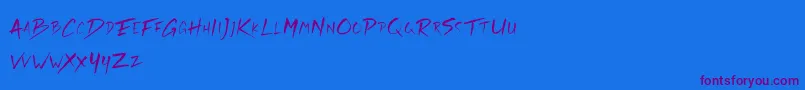 Rickies Free Font – Purple Fonts on Blue Background