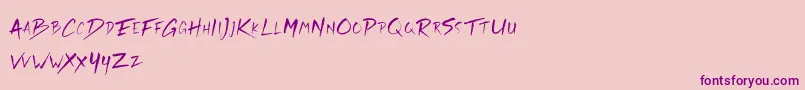 フォントRickies Free – ピンクの背景に紫のフォント