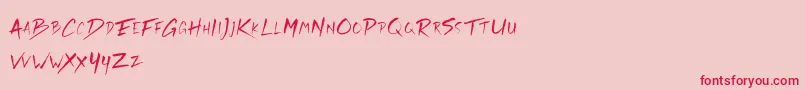 Rickies Free-fontti – punaiset fontit vaaleanpunaisella taustalla