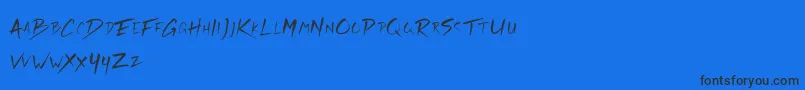 Rickies Free-Schriftart – Schwarze Schriften auf blauem Hintergrund