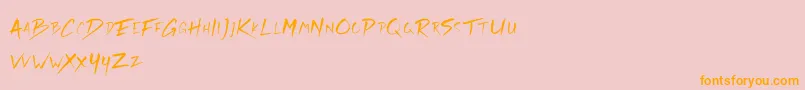 Rickies Free Font – Orange Fonts on Pink Background