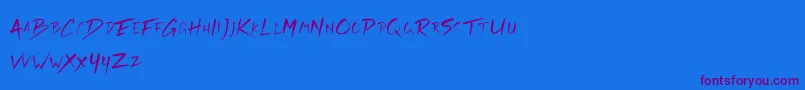 Rickies Free-Schriftart – Violette Schriften auf blauem Hintergrund