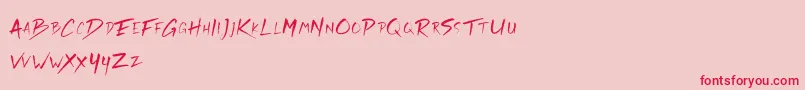 Rickies Free-Schriftart – Rote Schriften auf rosa Hintergrund