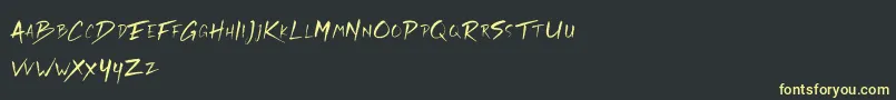 Rickies Free-Schriftart – Gelbe Schriften auf schwarzem Hintergrund