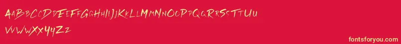 Rickies Free Font – Yellow Fonts on Red Background