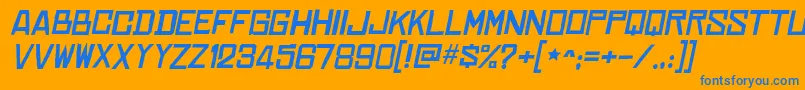 ChineserocksxpItalic Font – Blue Fonts on Orange Background