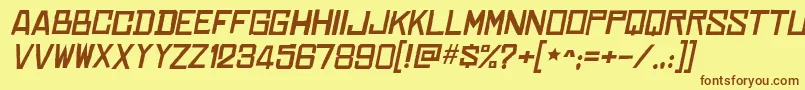 ChineserocksxpItalic Font – Brown Fonts on Yellow Background