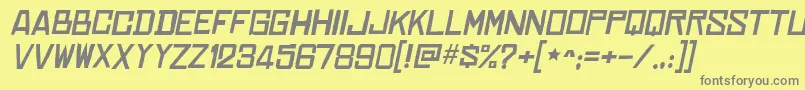 ChineserocksxpItalic Font – Gray Fonts on Yellow Background