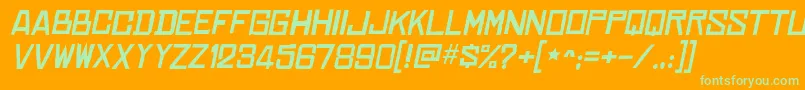 ChineserocksxpItalic Font – Green Fonts on Orange Background