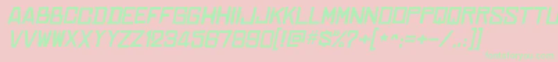 ChineserocksxpItalic Font – Green Fonts on Pink Background